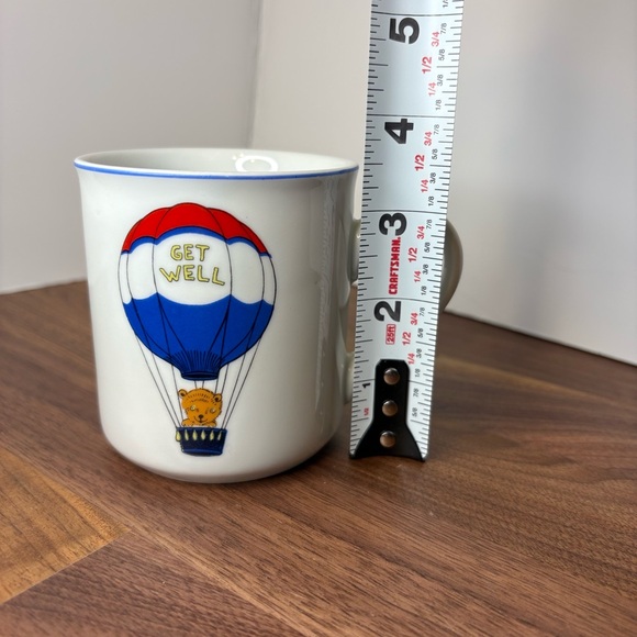 Vtg get well Hot Air Balloon w Furry Character Animal Coffee Tea Mug Cup - Picture 11 of 14